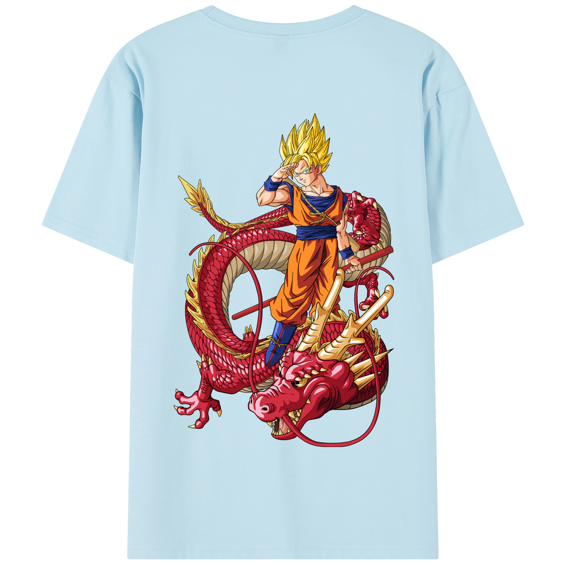 （画像用） ドラゴンボール 孫悟空（そん ごくう）Son Goku カカロット DRAGON BALL Kakarotto 綿100％半袖Tシャツ（背面プリント）